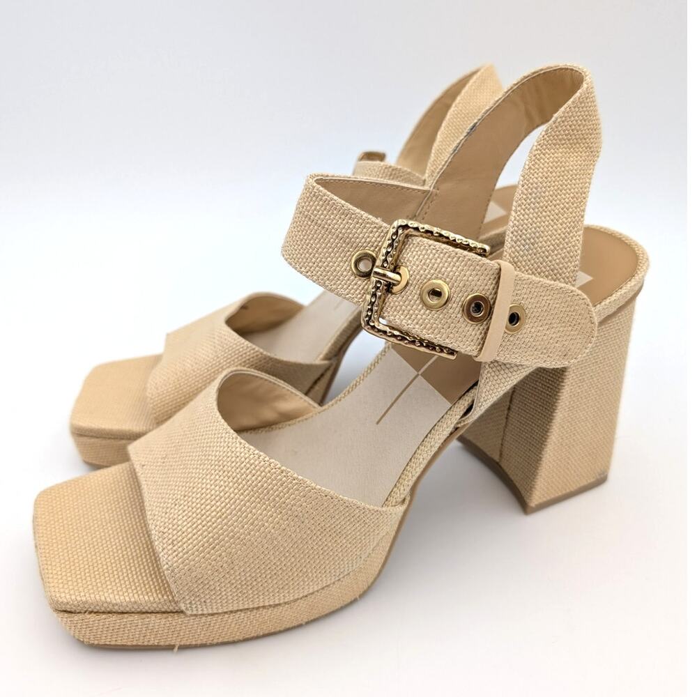 Dolce Vita Beige Platform Block Heel Sandals